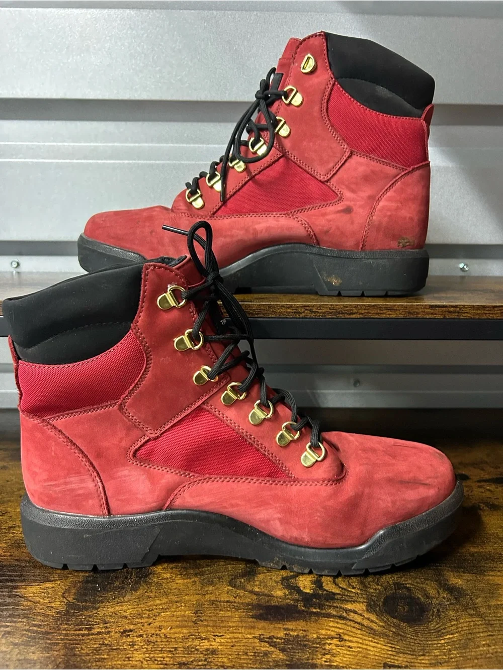 Timberland Mens 6 Inch Premium Field Waterproof Boots Dark Red Sz 12